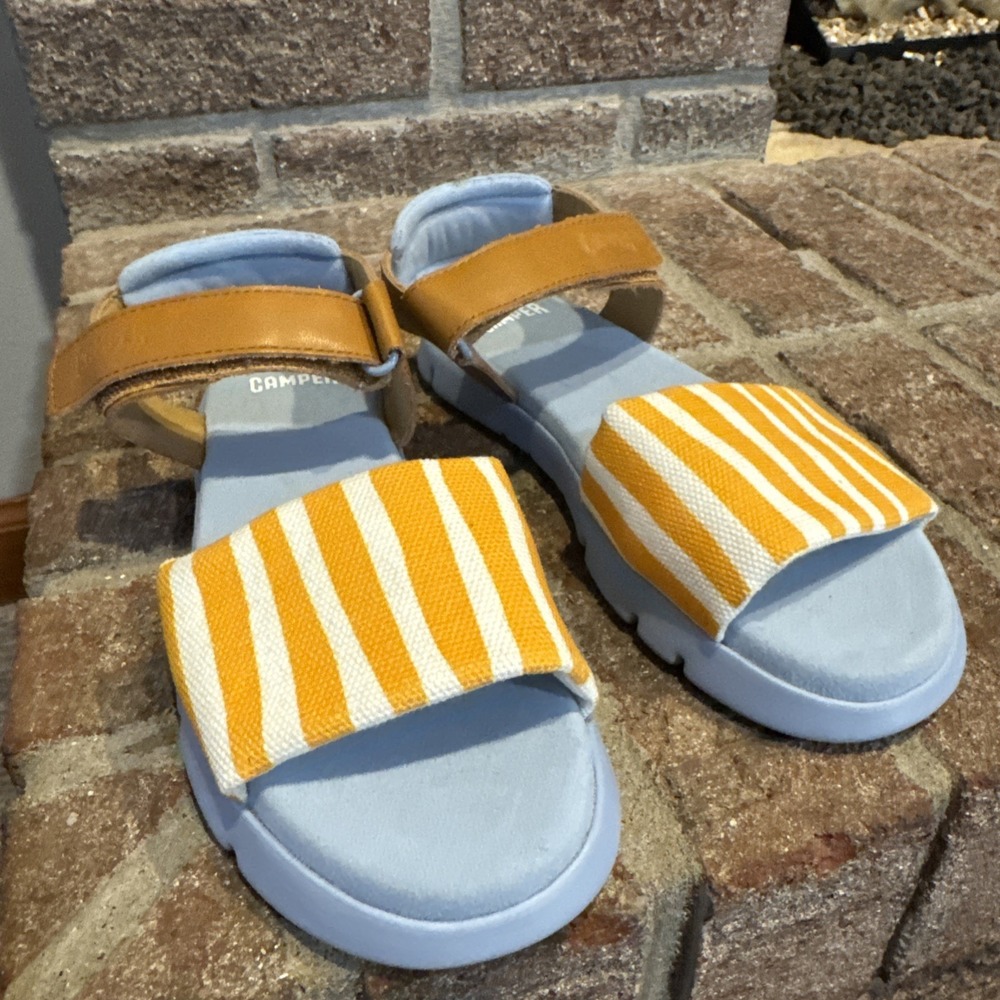 Camper Kids Oruga Leather Sandals Multicolor Strap Sandals, size 33 #271 - Picture 4 of 16